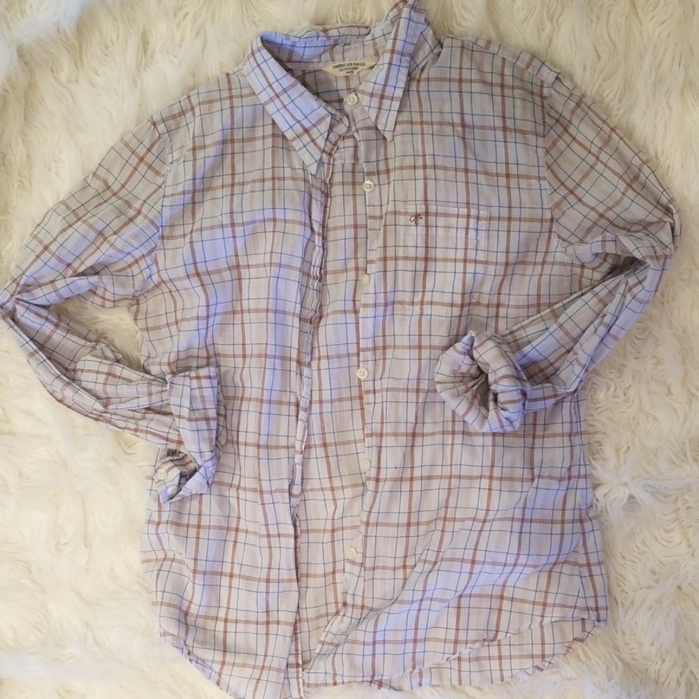 American Eagle sheer button down shirt